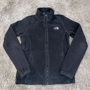 The North Face Womens Small Black Fuzzy Fleece Full Zip Long Sleeve Coat Jacket